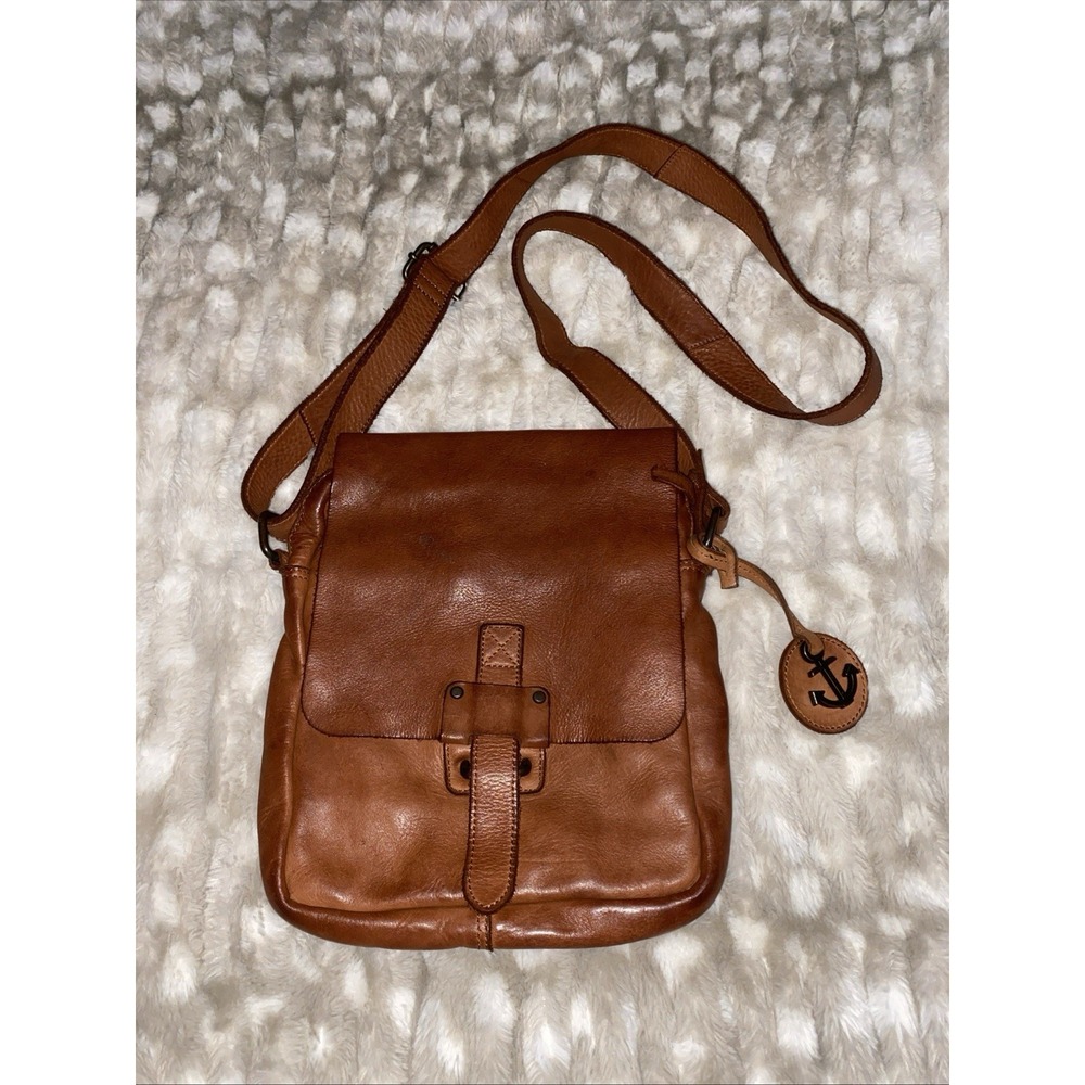 Harbour 2nd Leather Marlies Flap Over Buckle Brown Crossbody Bag Classic